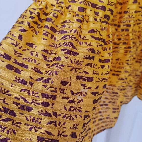 Alice + Olivia Rowen Mini Dress Floral Yellow Maroon M - Picture 9 of 13